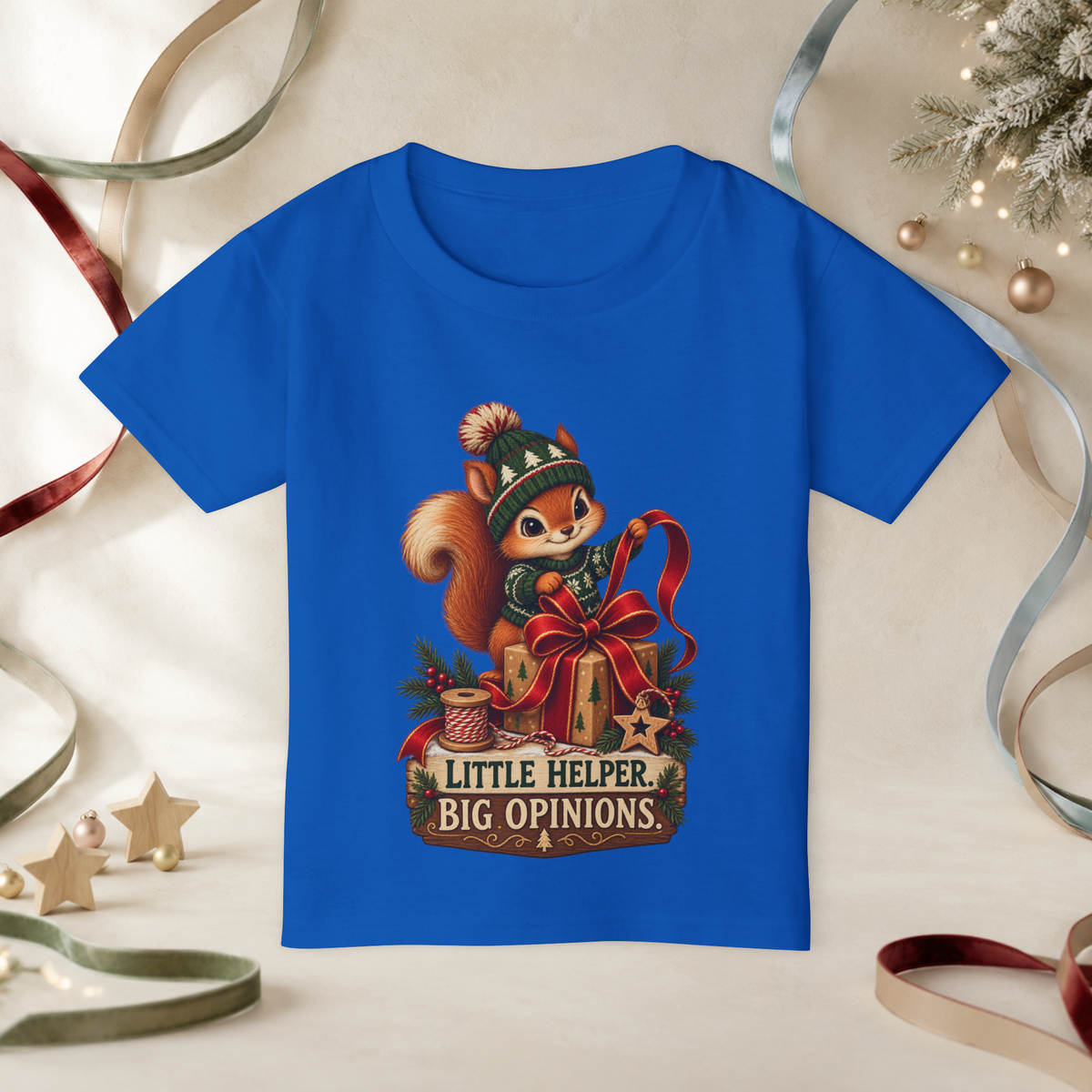 Unisex Toddler Heavy Cotton™ T-Shirt — “Little Helper, Big Opinions” Christmas Squirrel Tee - Kids clothes - Image 8