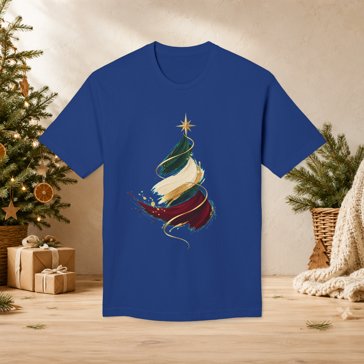 Unisex Adult Christmas T-Shirt – Abstract Brushstroke Tree - T-Shirt - Image 7