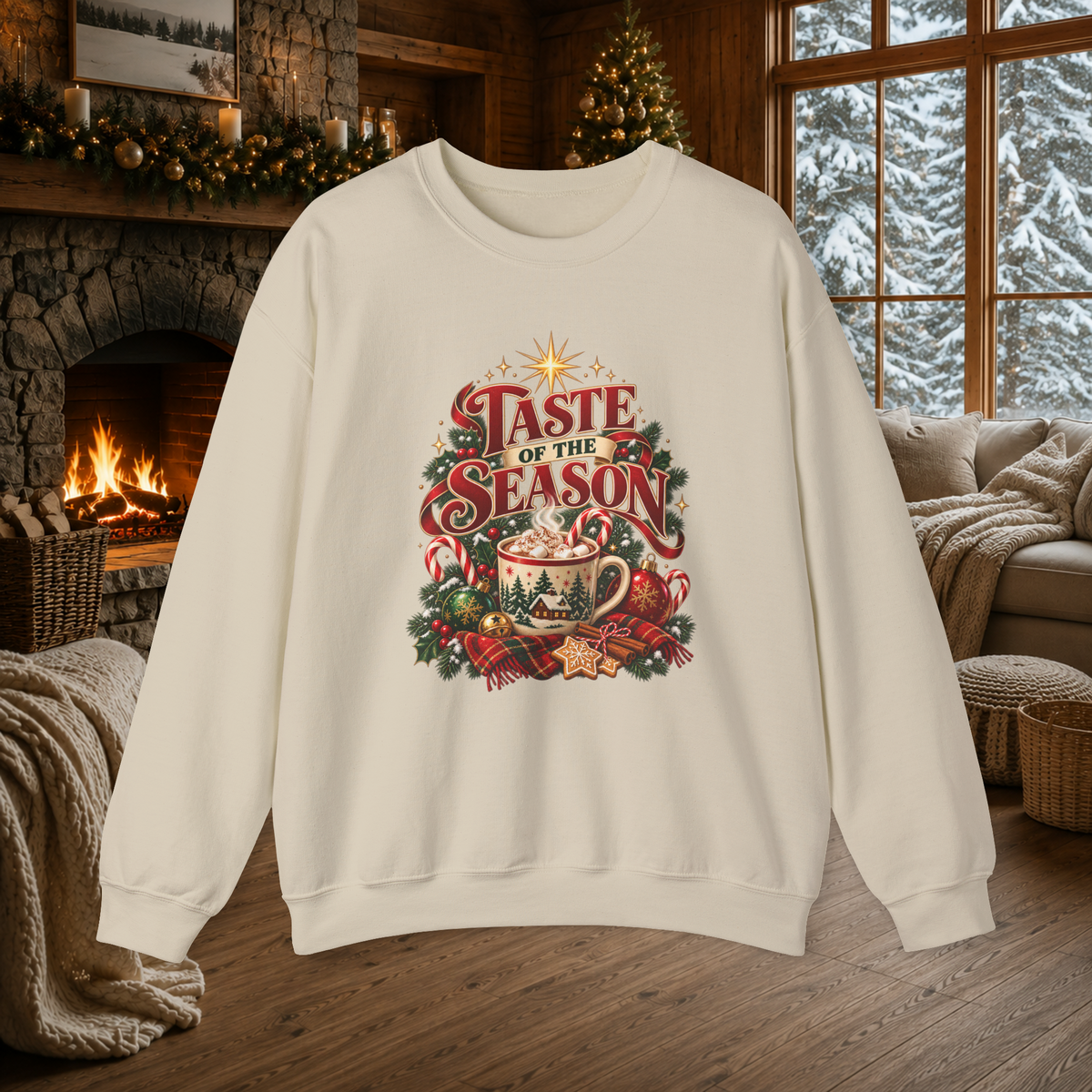 Unisex Adult “Taste of the Season” Christmas Sweatshirt – Cozy Holiday Crewneck - Sweatshirt - Image 1