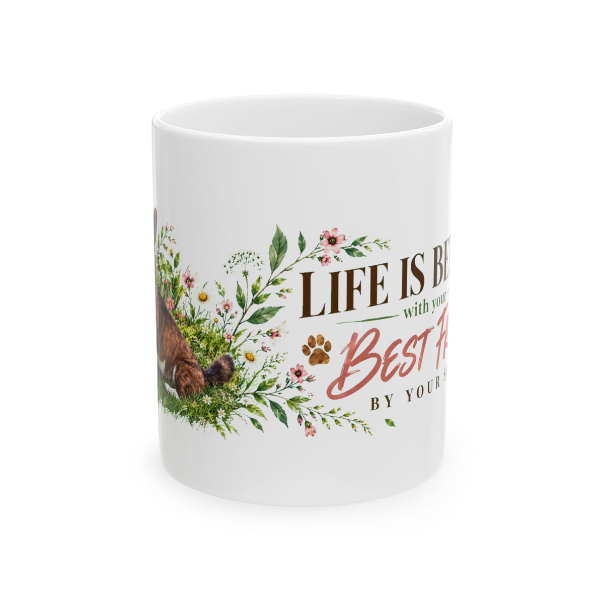 Best Friend Dog Lover Mug – Floral “Life Is Better” Ceramic Coffee Cup, 11oz - Mug - Image 5
