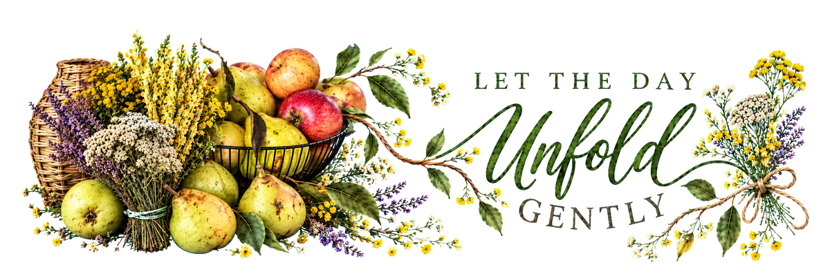 “Let the Day Unfold Gently” Mug – Floral Pear Harvest Ceramic Coffee Cup, 11oz - Mug - Image 2