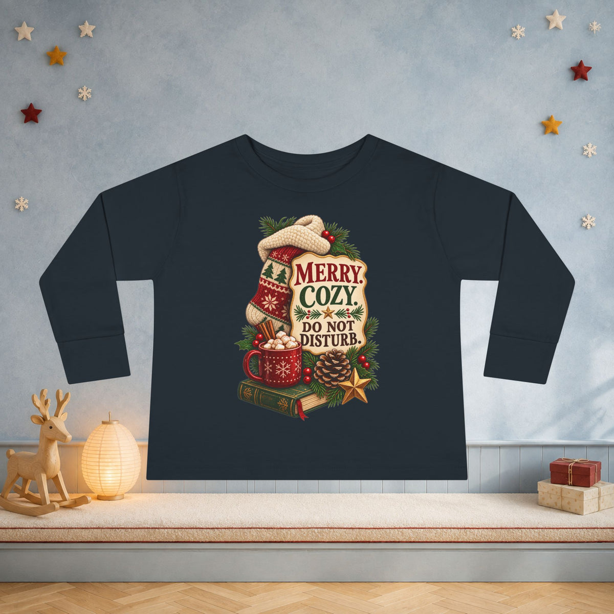Merry & Cozy Toddler Christmas Long Sleeve Shirt – Do Not Disturb Holiday Tee - Kids clothes - Image 5